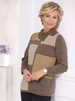 Классический вязаный свитер "Пуловер" Classic, шоколадный