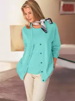 Классический вязаный свитер "Твинсет" Classic, бирюзовый