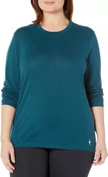Классический всесезонный базовый слой из мериноса больших размеров с длинным рукавом Smartwool, цвет Twilight Blue