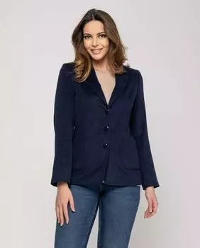Классический женский пиджак с накладными карманами Fsh, темно-синий