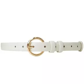 Классический женский ремень Deep Breath с круглой пряжкой, белый