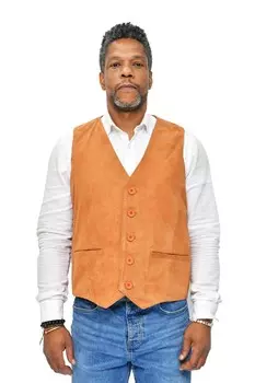 Классический жилет из норвичской козьей замши Infinity Leather, коричневый