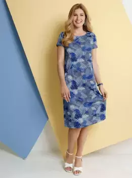 Классическое базовое платье из джерси "Jersey Dress" Classic Basics, цвет Bleu-Royalblau-Bedruckt
