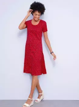 Классическое базовое платье из джерси "Jersey Dress" Classic Basics, цвет Erdbeere-Ecru-Bedruckt