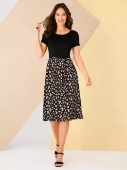 Классическое базовое платье из джерси "Jersey Dress" Classic Basics, цвет Schwarz-Bedruckt