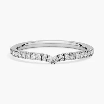 Классическое кольцо с V-образным бриллиантом из 14-каратного белого золота (1/5 карата, двойной огранки) Blue Nile