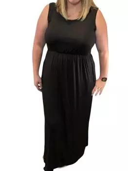 Классическое макси-платье черного цвета White Birch