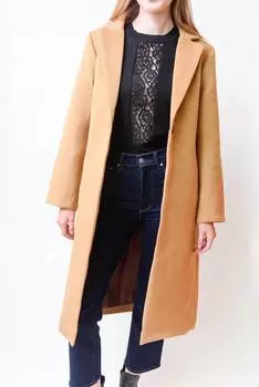 Классическое пальто цвета кэмел Unreal Fur, коричневый