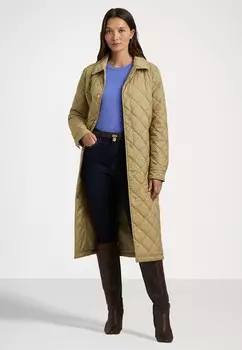 Классическое пальто DIAMOND-QUILTED LONG COAT Ralph Lauren, бежевый