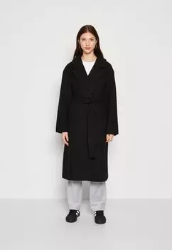 Классическое пальто ДЛИННОЕ ПАЛЬТО С ПОЯСОМ Gina Tricot, черный
