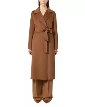 Классическое пальто-халат Cles Robe Max Mara Studio, коричневый