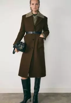 Классическое пальто Mango, хаки