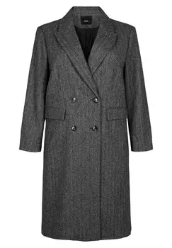 Классическое пальто MIT FISCHGRTENMUSTER Zizzi, цвет Mottled Dark Grey