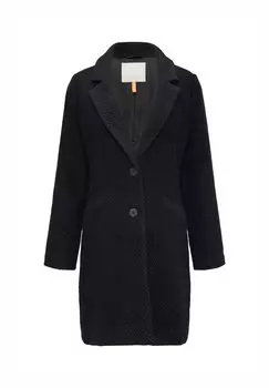 Классическое пальто MIT REVERSKRAGEN UND KLASSISCHEM FISCHGRAT-MUSTER QS, темно-синий