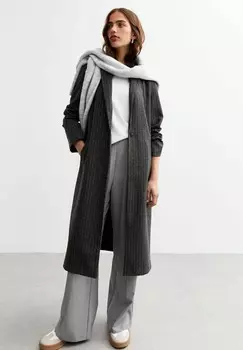 Классическое пальто PINSTRIPED New Look, светло-серый