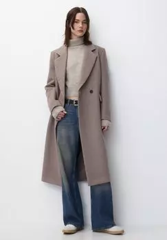 Классическое пальто PULL&BEAR, коричневое