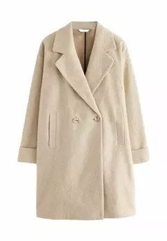 Классическое пальто REVERE COLLAR COATIGAN PETITE Next, бежевый