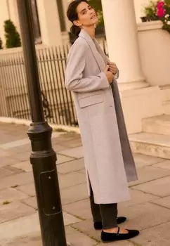 Классическое пальто REVERE COLLAR TALL REGULAR FIT Next, серый