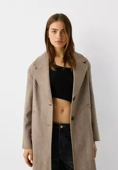 Классическое пальто SOFT Bershka, песочный