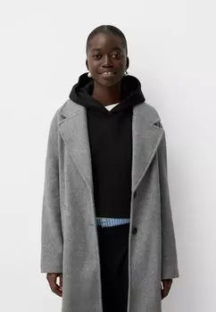 Классическое пальто SOFT Bershka, темно-серый