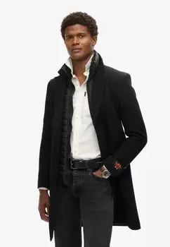 Классическое пальто TAILORED 2 IN 1 TOWN Superdry, черный