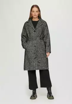 Классическое пальто VAN EEN MIX MET STRIKCEINTUUR s.Oliver, черный