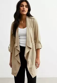 Классическое пальто WATERFALL HEM DUSTER New Look, цвет Stone