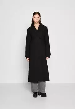 Классическое пальто Weekday ПАЛЬТО ДЕЛИЯ С ПОЯСОМ, черный