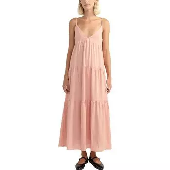 Классическое платье миди с ярусами Rhythm, цвет rose