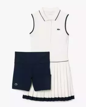 Классическое ультрасухое теннисное платье без рукавов Lacoste, белый