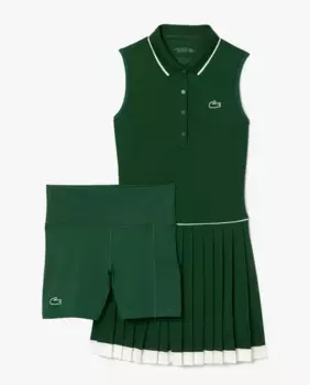 Классическое ультрасухое теннисное платье без рукавов Lacoste, зеленый