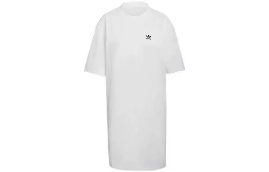 КЛАССИКА БОЛЬШОЙ ТРИЛЕСТНИК Платье с короткими рукавами женское белое Adidas Originals