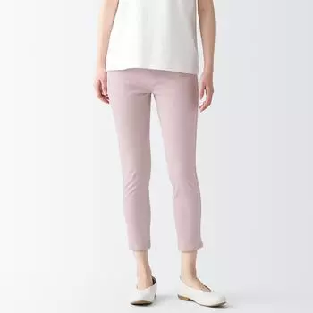 Классные эластичные укороченные леггинсы MUJI, светло-розовый