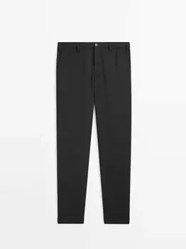 Классные брюки из шерстяной ткани Massimo Dutti, темно-синий