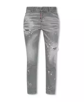 Классные девичьи джинсы Dsquared2, серый