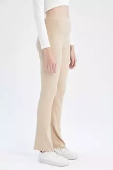 Классные испанские колготки в рубчик на бретельках DeFacto, бежевый