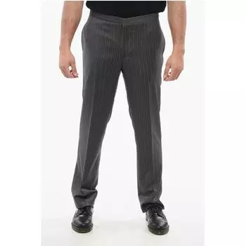 Классные шерстяные брюки с полосатым узором Corneliani, Gray