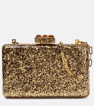 Клатч 001 Lock с блестками Tom Ford, золотой