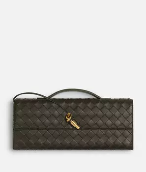 Клатч Andiamo Bottega Veneta, нейтральный/серо-зеленый