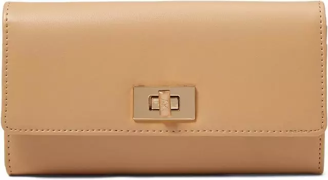 Клатч Anne Klein AK Large Flap Wallet With Enamel Filled Turn Lock, цвет Latte