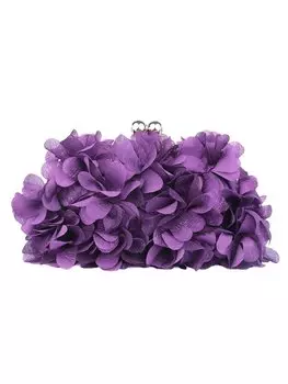 Клатч атласный, фиолетовый