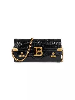 Клатч B-Buzz 23 из кожи с тиснением под крокодила Balmain