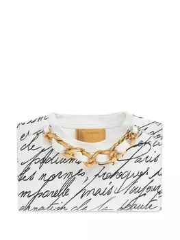 Клатч Balmain с каллиграфическим принтом, белый