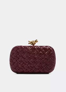 Клатч Bottega Veneta Knot Minaudiere, бордовый