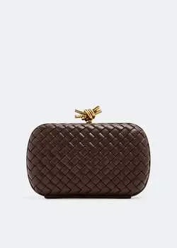 Клатч Bottega Veneta Knot Minaudiere, коричневый