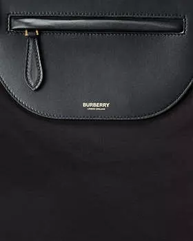 Клатч Burberry Olympia из парусины и кожи с бахромой, черный