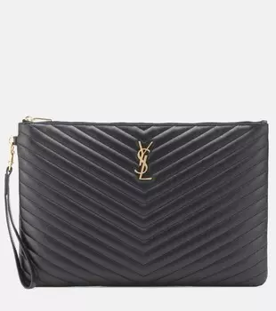Клатч Cassandre из матовой кожи Saint Laurent, черный