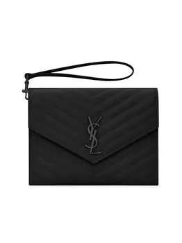 Клатч Cassandre Matelass из кожи с тиснением Grain De Poudre Saint Laurent