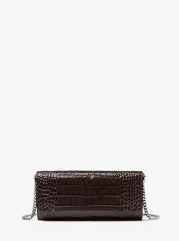 Клатч Cate из лакированной кожи с тиснением под крокодила Michael Kors, коричневый