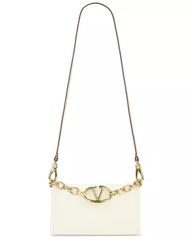 Клатч-цепочка с V-образным логотипом Valentino Garavani, цвет Ivory